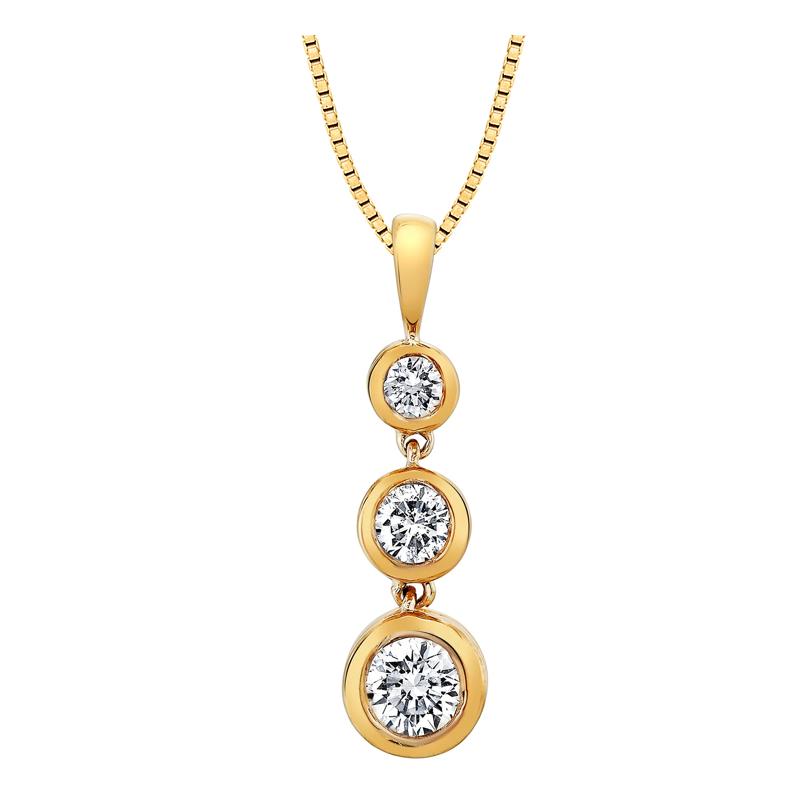 Diamond Pendant in 14K Yellow Gold &#40;1/3 ct. tw.&#41; – Image 1 of 3