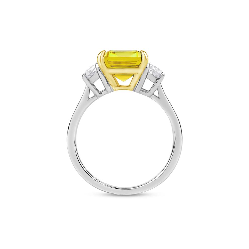 Lab Grown Diamond Yellow Emerald-Cut Center Engagement Ring in Platinum and 18K Yellow Gold (6 1/4 ct. tw.) – Image 2 of 5