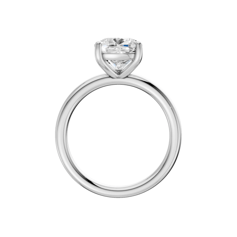 Lab Grown Diamond Elongated Cushion Solitaire Engagement Ring in 14K White Gold &#40;3 ct.&#41; – Image 3 of 5