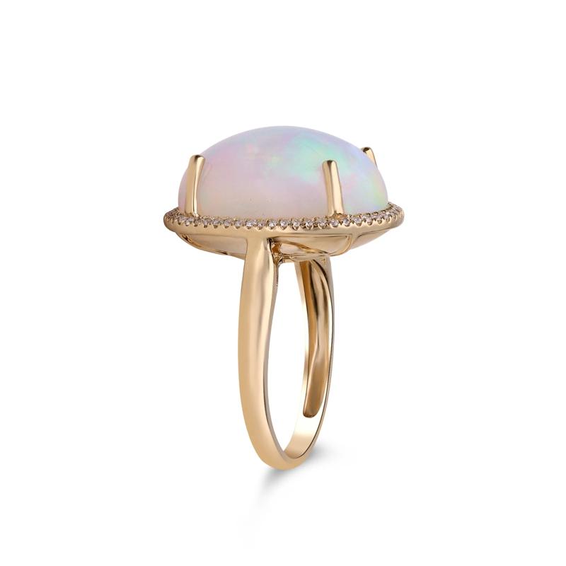 Ethiopian Opal &amp; Diamond Ring in 14K Yellow Gold &#40;1/5 ct. tw.&#41; – Image 3 of 5