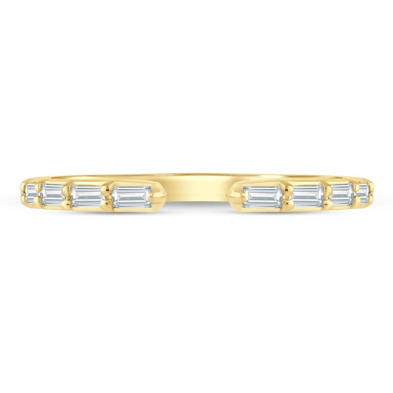 Lab Grown Diamond Baguette Open Band in 14K Yellow Gold &#40;1/5 ct. tw.&#41; – Image 1 of 3