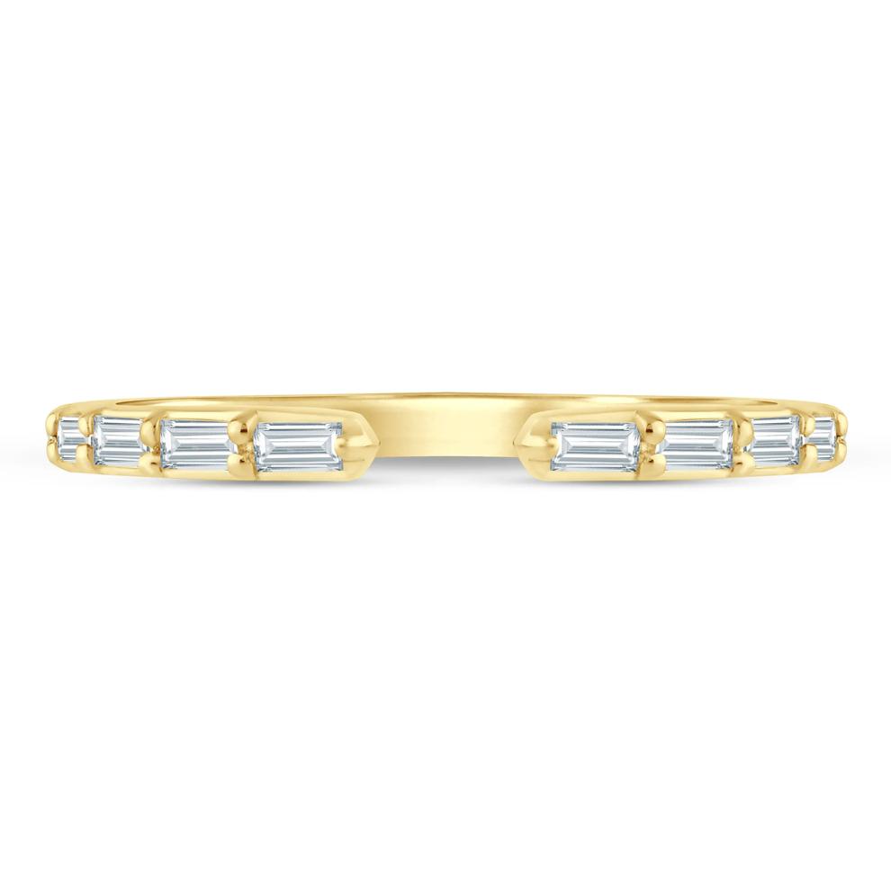 Lab Grown Diamond Baguette Open Band in 14K Yellow Gold (1/5 ct. tw.) – Image 1 of 3