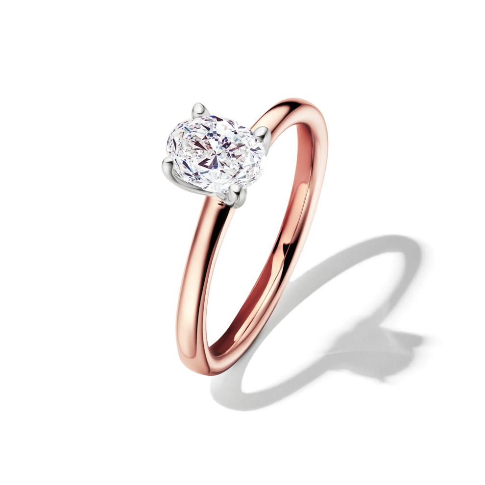Diamond Oval Solitaire Engagement Ring in 14K Rose Gold (1 ct.) – Image 4 of 5