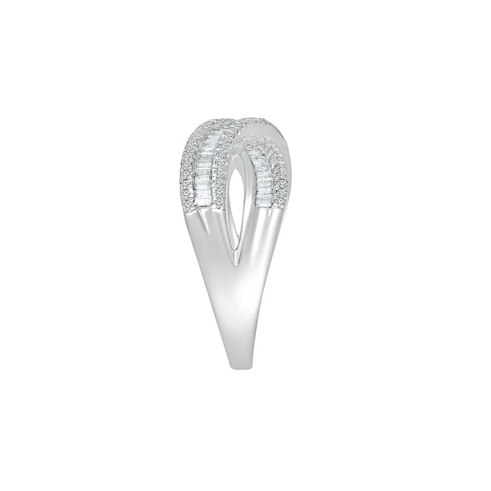 Crossover Ring with Baguette Diamonds in 10K White Gold (5/8 ct. tw.) – Image 3 of 4