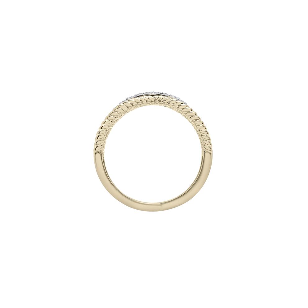 Diamond Crossover Band in 10K Yellow Gold (1/7 ct. tw.) – Image 2 of 5