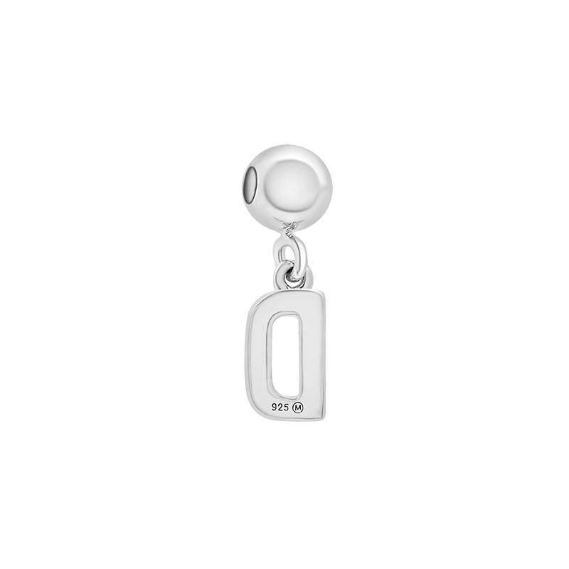 Diamond Accent D Initial Bead Charm in Sterling Silver – Image 3 of 3
