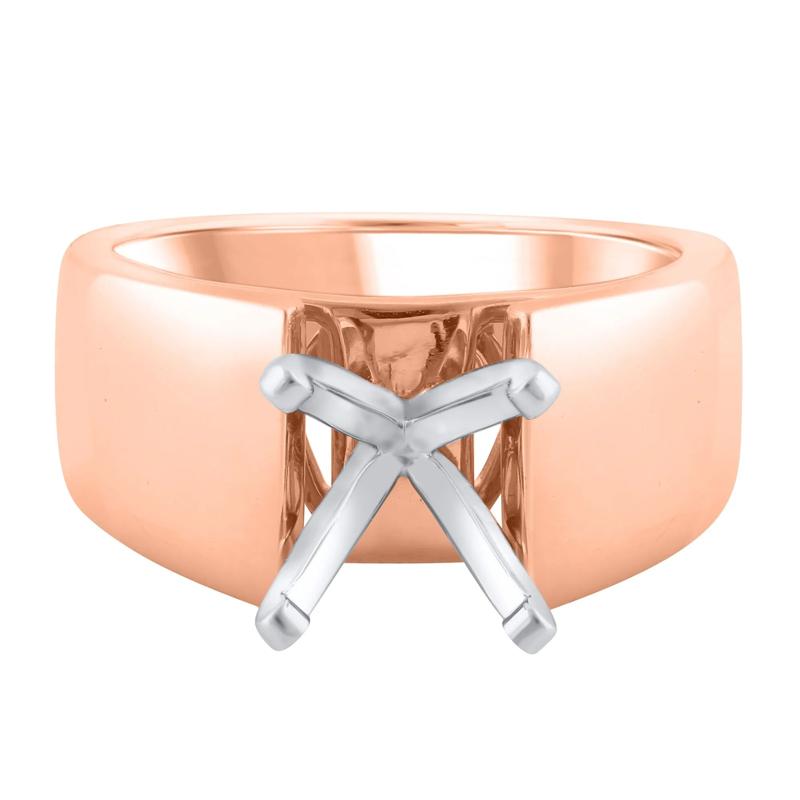 Wide Cathedral Semi-Mount Engagement Ring in 14K Gold, 9.8MM (Setting Only) – Image 2 of 6