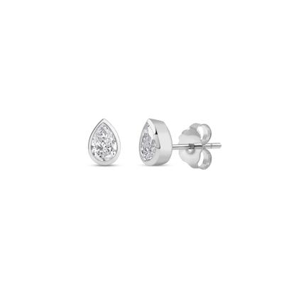 Lab Grown Diamond Bezel-Set Pear-Shaped Solitaire Stud Earrings