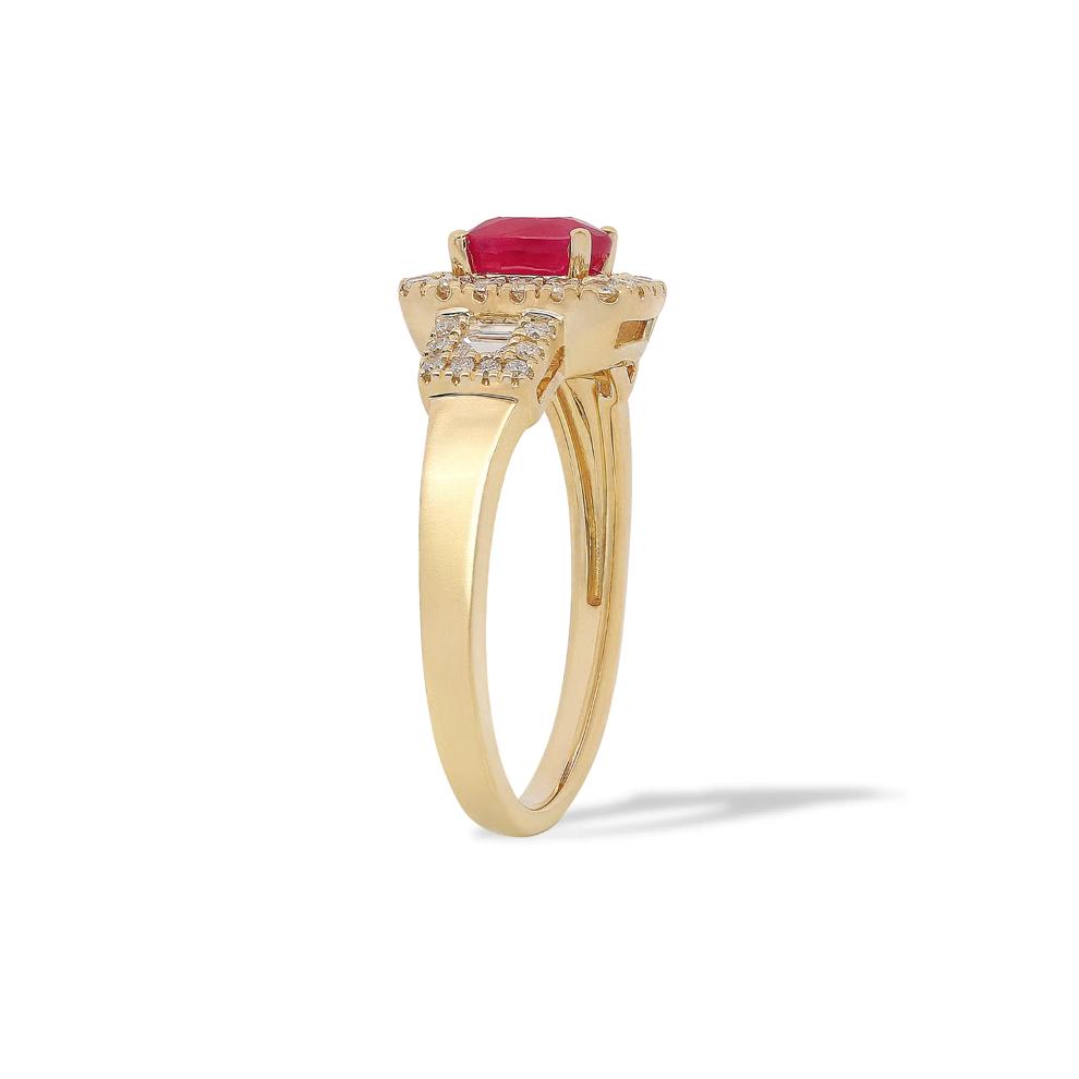 Ruby &amp; Diamond Ring in 10K Yellow Gold (1/3 ct. tw.) – Image 3 of 4