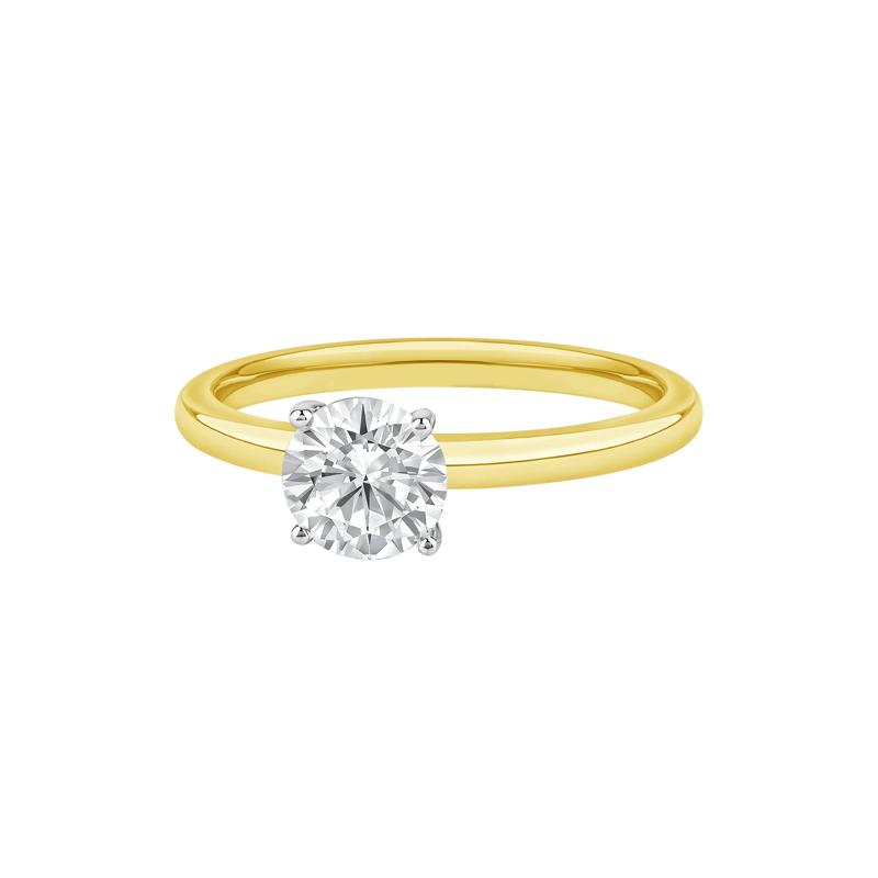 Diamond Round Solitaire Engagement Ring in 14K Yellow Gold &#40;1 ct.&#41; – Image 4 of 5