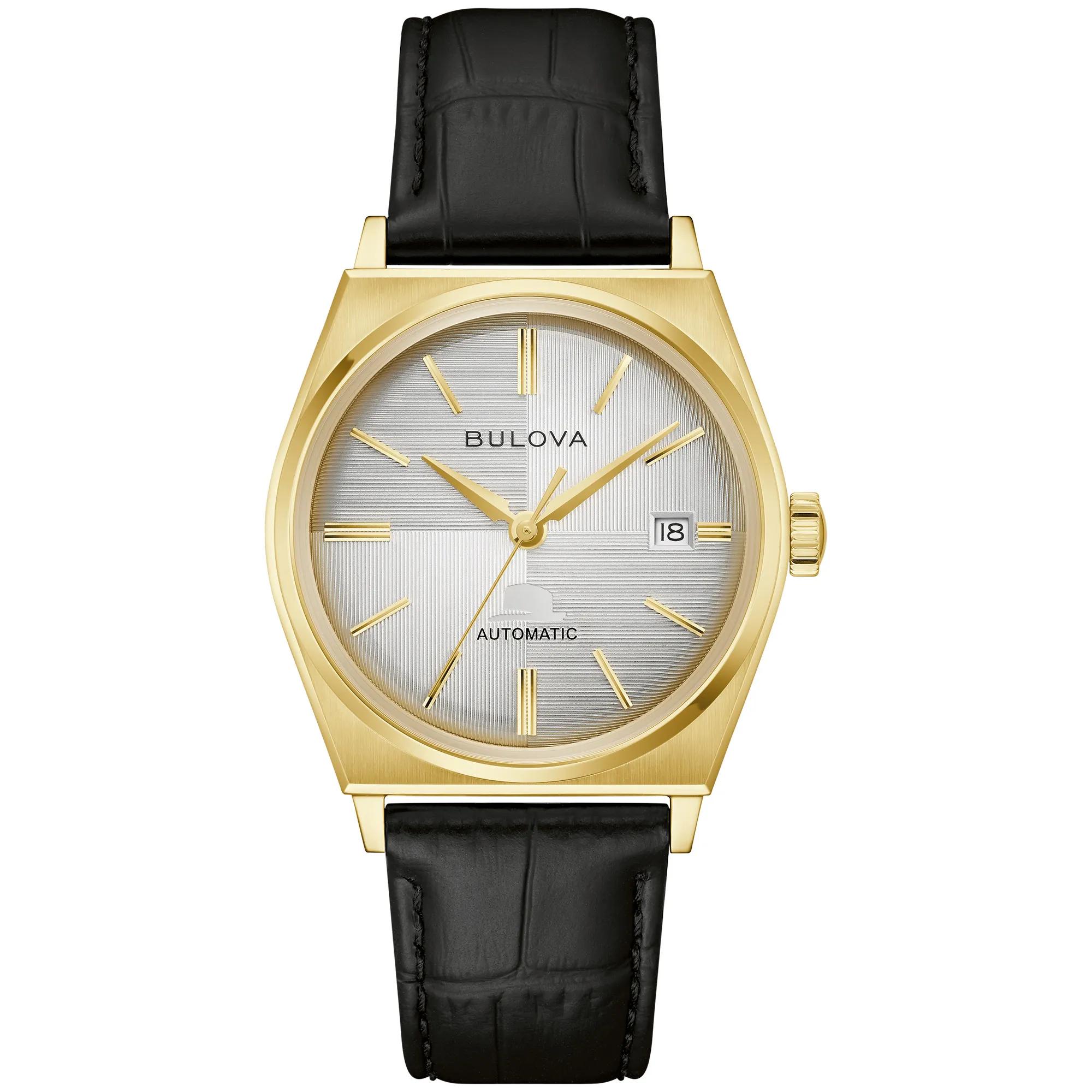 Bulova Gent's Frank Sinatra Watch With a Black Leather Strap
