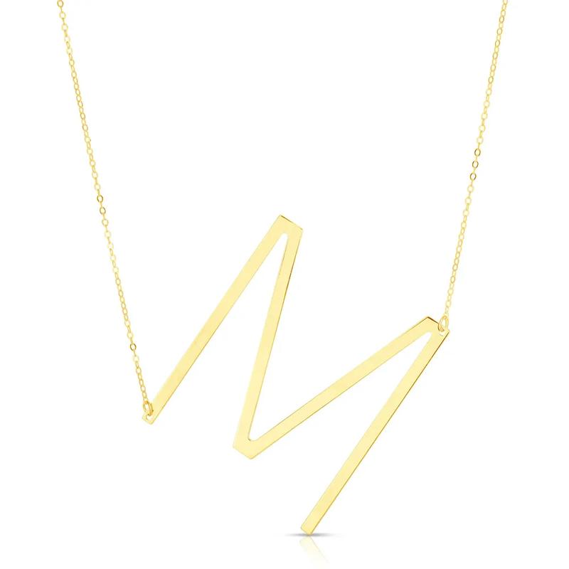 &ldquo;M&rdquo; Initial Necklace in 14K Yellow Gold – Image 1 of 3