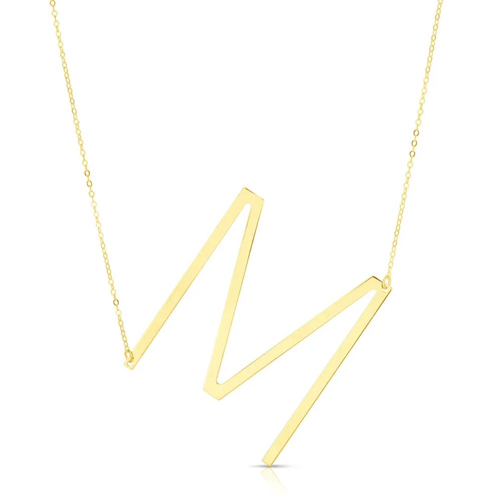 &ldquo;M&rdquo; Initial Necklace in 14K Yellow Gold – Image 1 of 3