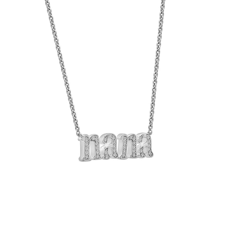 Diamond &ldquo;NANA&rdquo; Necklace in Sterling Silver &#40;1/7 ct. tw.&#41; – Image 2 of 4