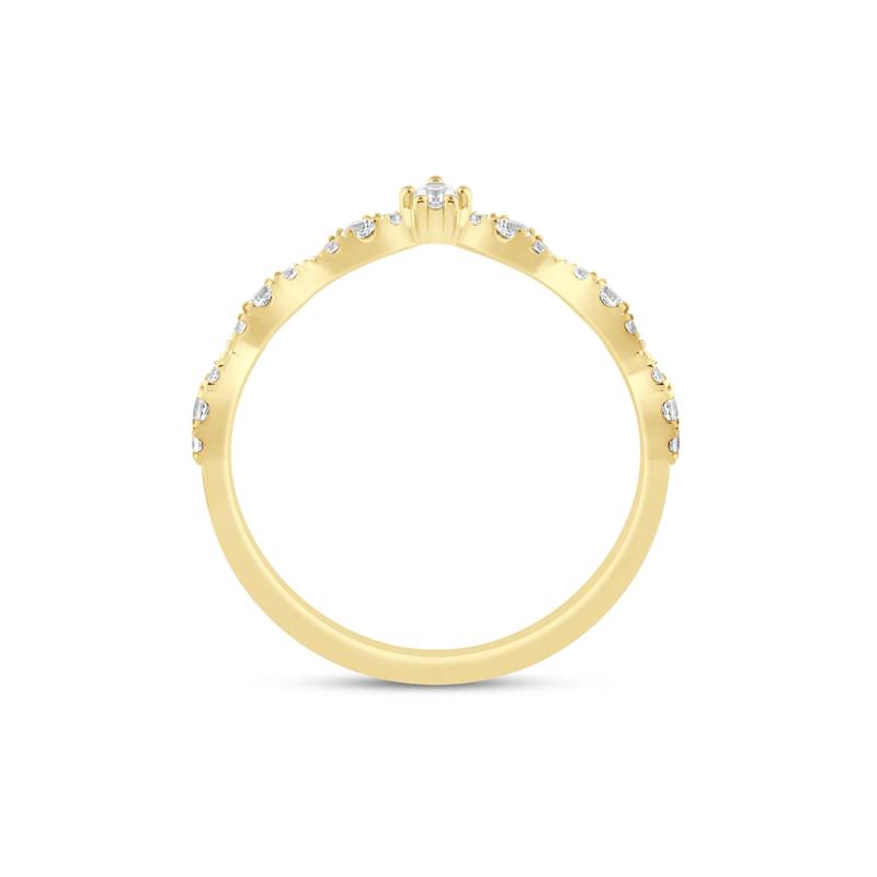 Faux Marquise Diamond Chevron Band in 14K Yellow Gold &#40;1/4 ct. tw.&#41; – Image 2 of 3