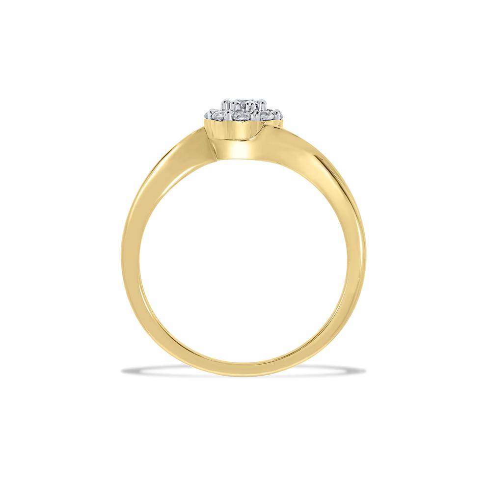 Diamond Round Composite Center Promise Ring in 10K Yellow Gold (1/4 ct. tw.) – Image 2 of 4
