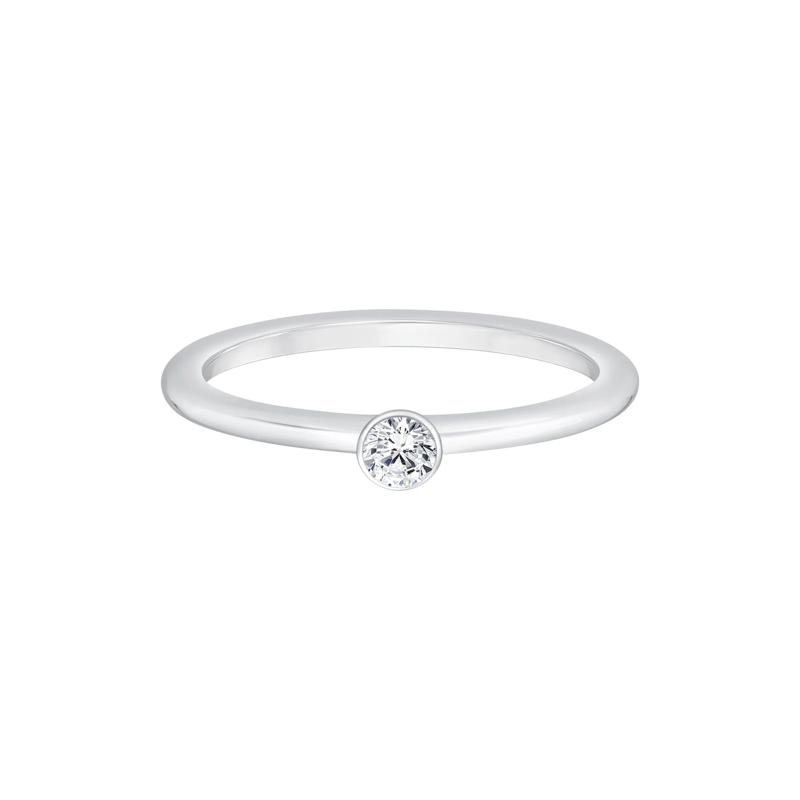 Diamond Ring in 10K White Gold &#40;1/10 ct. tw.&#41; – Image 1 of 3