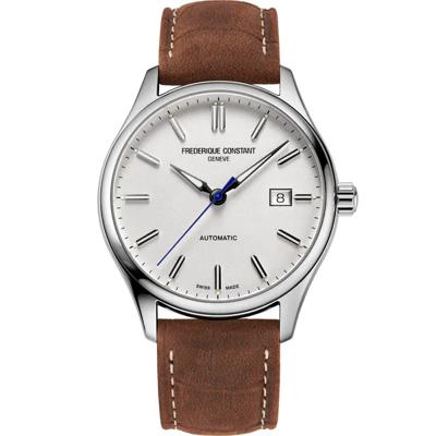 Men's Classics Index Automatic Watch With a White Dial and Brown Leather Strap