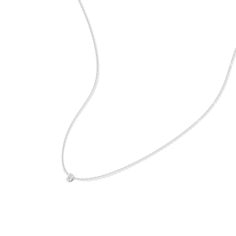 Diamond Rondelle Slider Pendant Necklace in 10K White Gold (1/4 ct. tw.) – Image 4 of 4