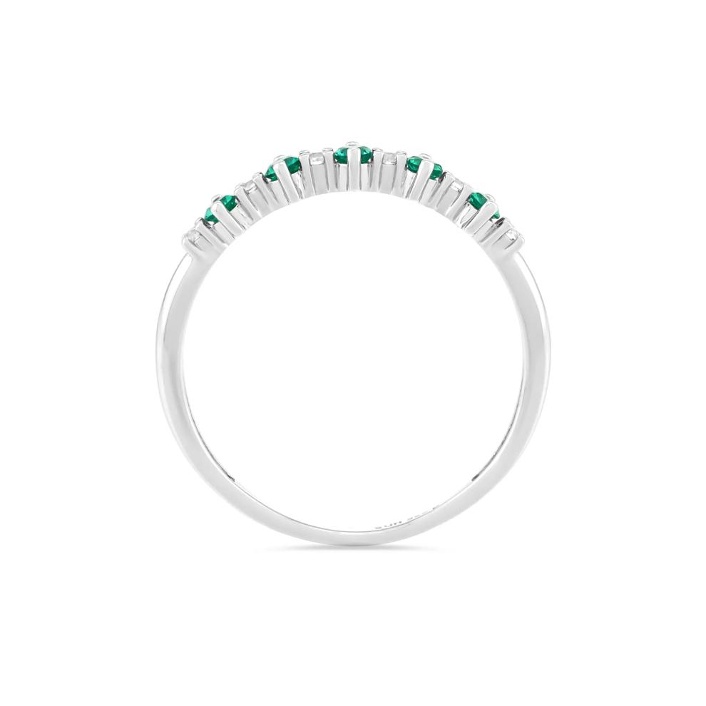Lab-Created Emerald &amp; Lab-Created White Sapphire Stack Ring in Sterling Silver – Image 2 of 4
