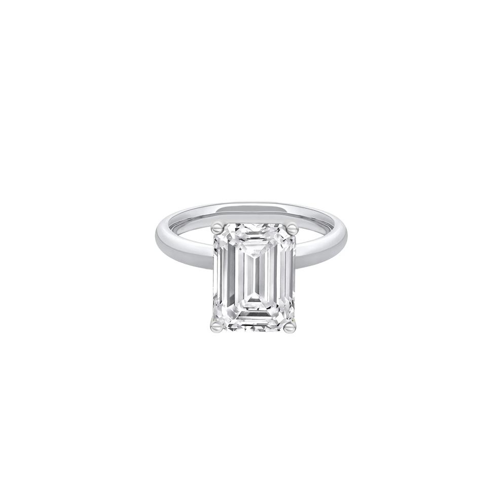 Lab Grown Diamond Emerald-Cut Solitaire Ring in Platinum (5 ct.) – Image 1 of 4