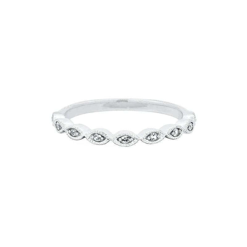 Lab Created White Sapphire Twist Stack Ring in Sterling Silver – Image 1 of 4