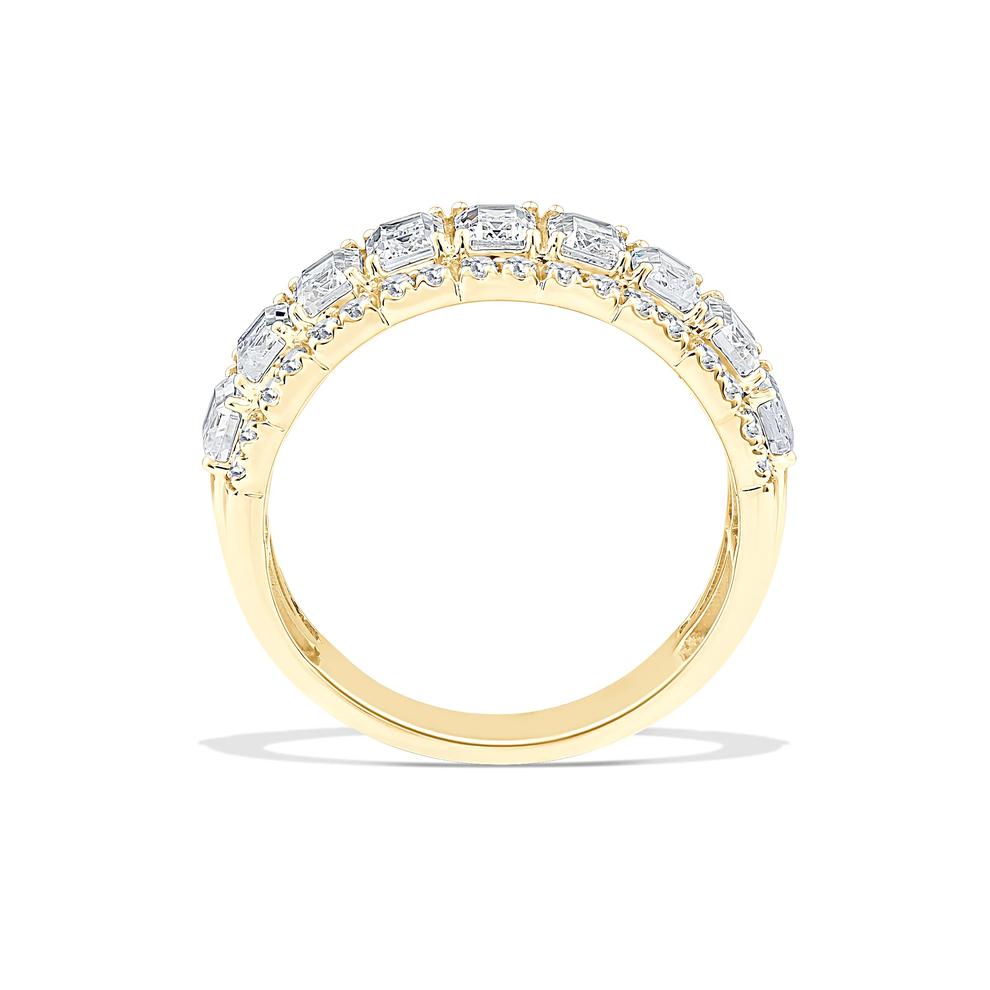Lab Grown Diamond Emerald Center Band in 10K Yellow Gold (2 1/2 ct. tw.) – Image 2 of 4