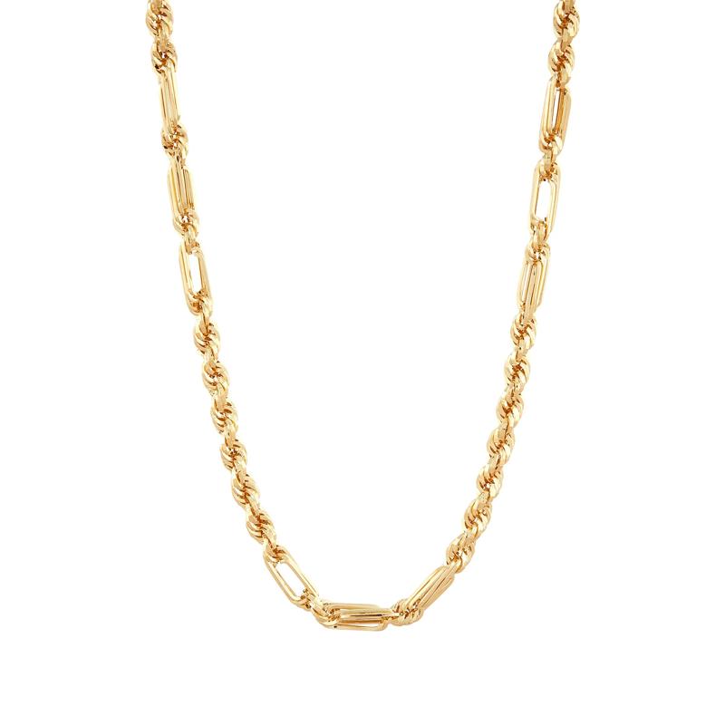 Hollow Baguette Milano Chain in 14K Yellow Gold, 4.2MM, 22&rdquo; – Image 1 of 3