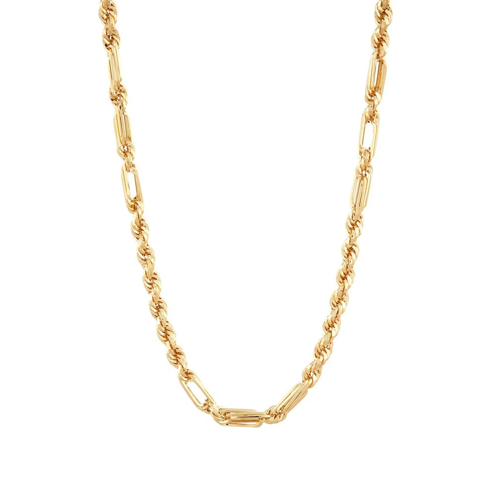 Hollow Baguette Milano Chain in 14K Yellow Gold, 4.2MM, 22&rdquo; – Image 1 of 3