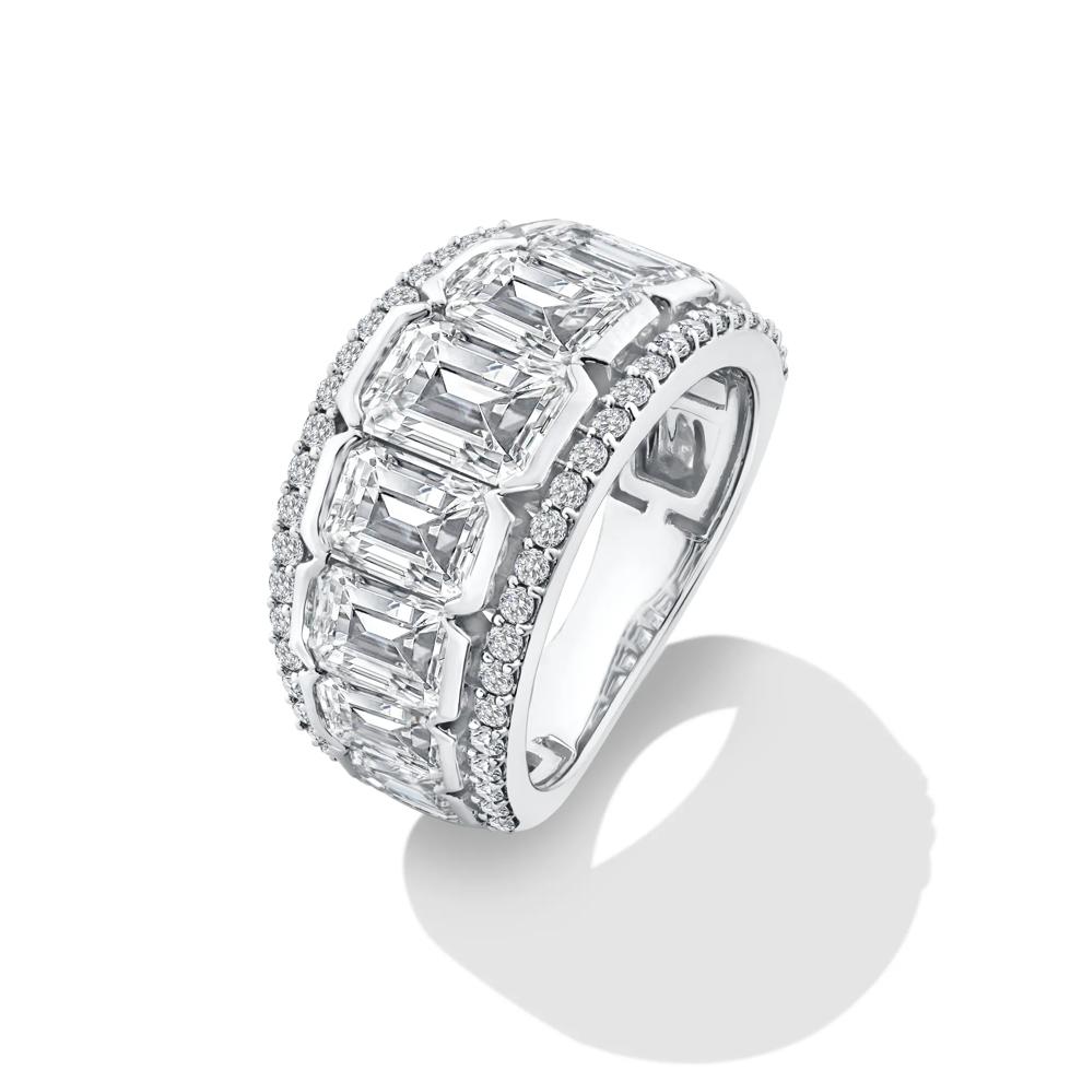 Lab Grown Diamond Emerald-Cut Center Anniversary Band in 14K White Gold (7 ct. tw.) – Image 4 of 4