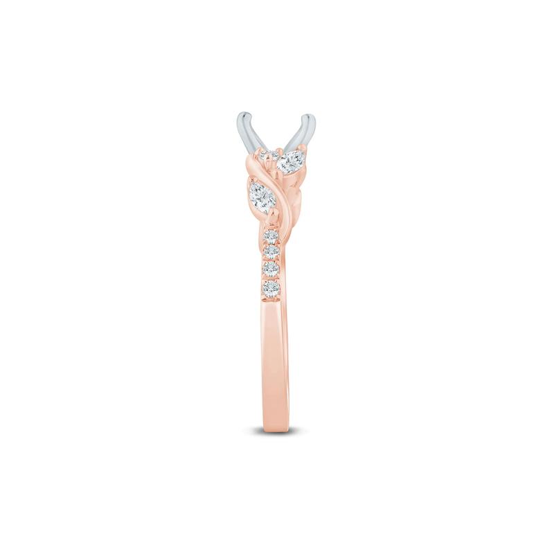 Lab Grown Diamond Marquise Semi-Mount Ring in 14K Rose and White Gold &#40;1/3 ct. tw.&#41; &#40;Setting Only&#41; – Image 6 of 6