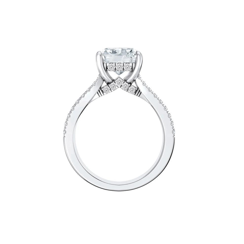 Lotus Lab Grown Diamond Radiant-Cut Engagement Ring in Platinum (4 3/4 ct. tw.) – Image 2 of 4