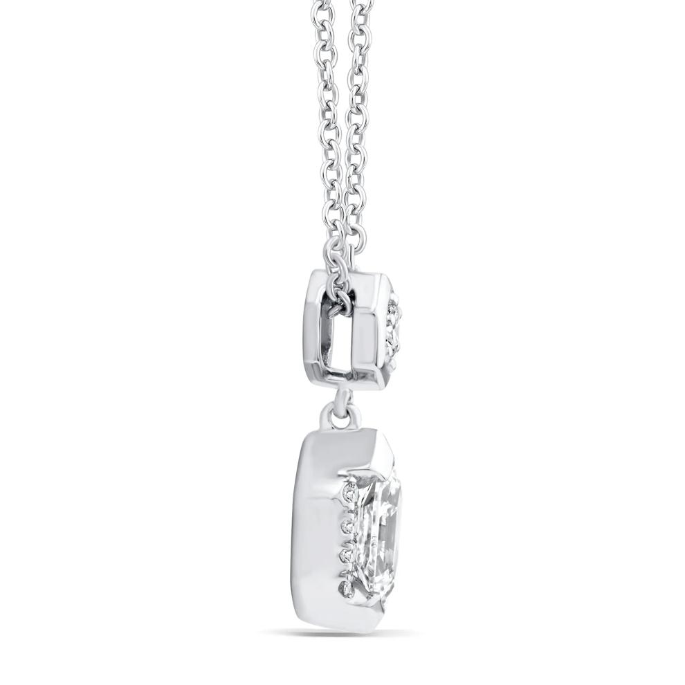 Lab Grown Diamond Hexagon Drop Pendant Necklace in 14K White Gold (1/3 ct. tw.) – Image 2 of 3
