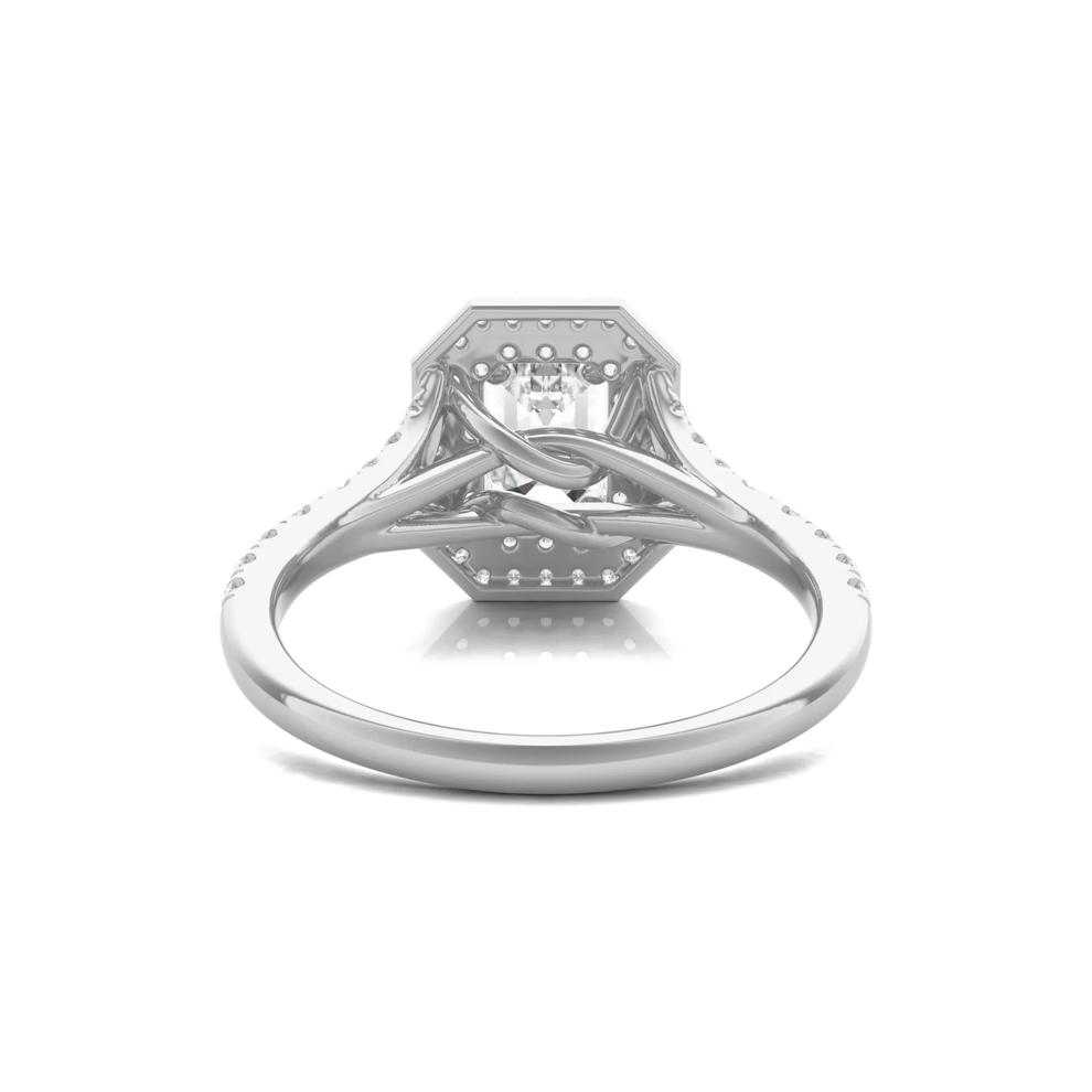 Diamond Emerald Step-Cut Double Halo Engagement Ring in 14K White Gold (1 1/2 ct. tw.) – Image 4 of 4