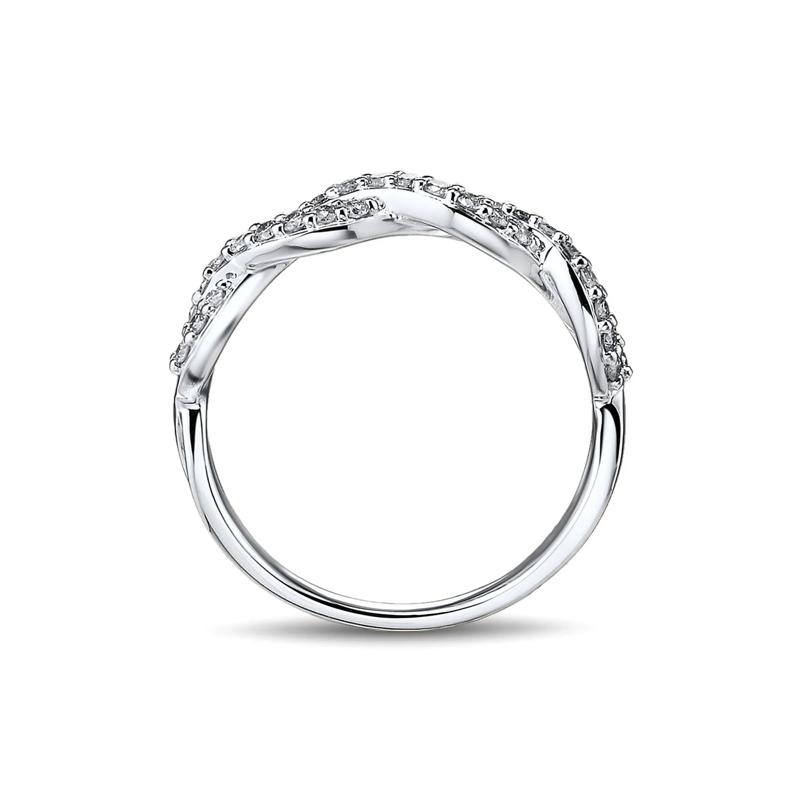 1/3 ct. tw. Diamond Twist Band in 10K White Gold – Image 2 of 3