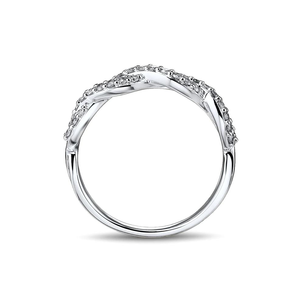 1/3 ct. tw. Diamond Twist Band in 10K White Gold – Image 2 of 3