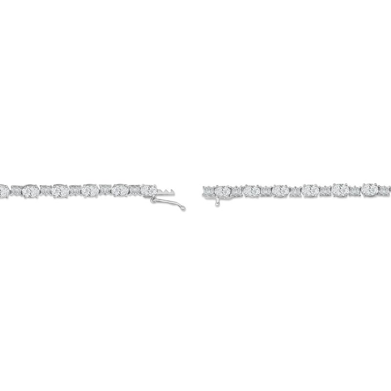 Lab Grown Diamond Oval and Baguette Split Necklace in 14K White Gold &#40;20 ct. tw.&#41; – Image 2 of 2