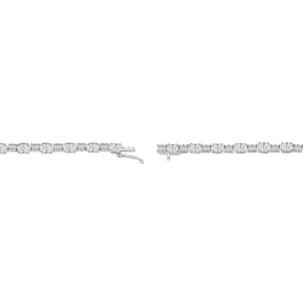 Lab Grown Diamond Oval and Baguette Split Necklace in 14K White Gold (20 ct. tw.) – Image 2 of 2
