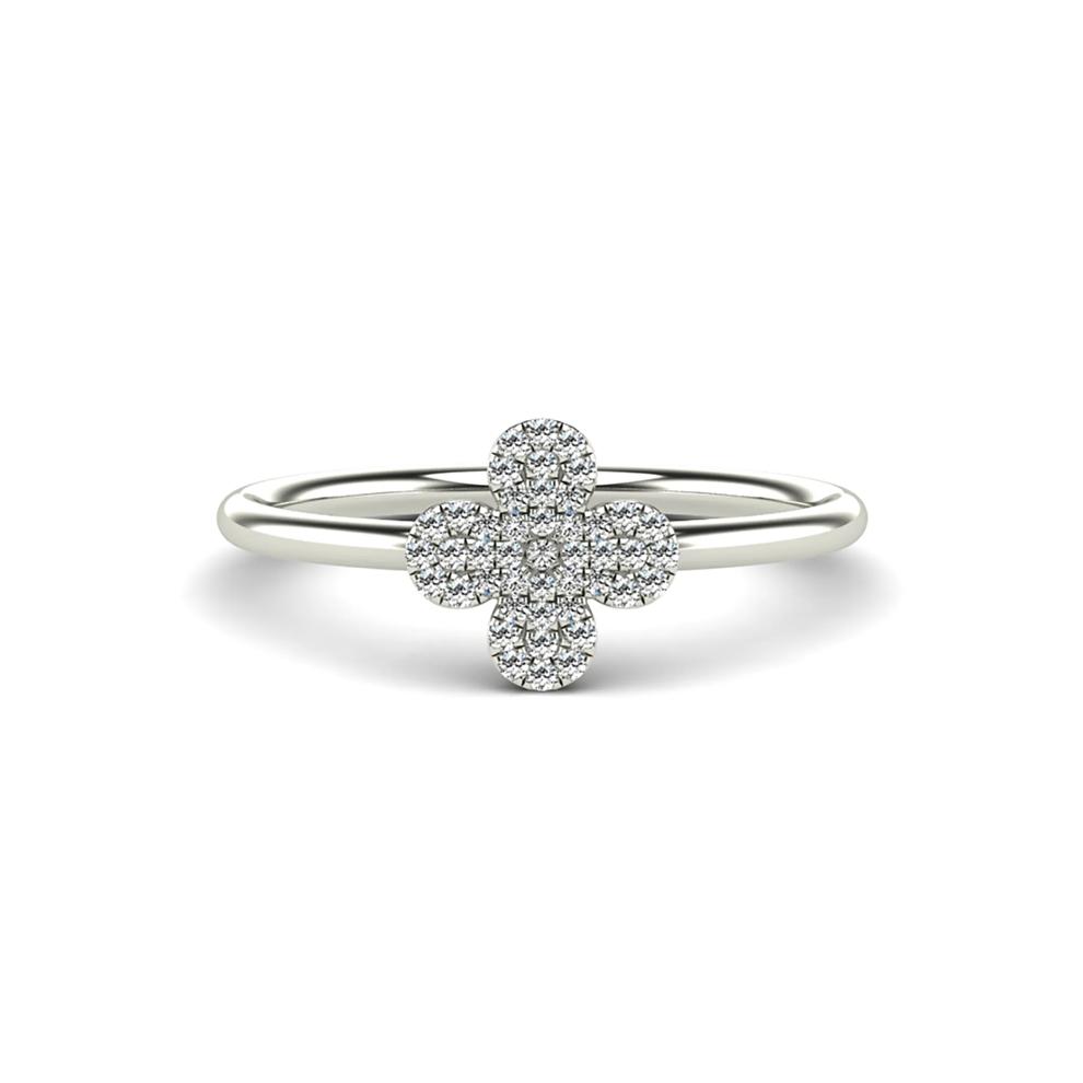 Diamond Clover Ring in 10K White Gold (1/10 ct. tw.) – Image 1 of 4