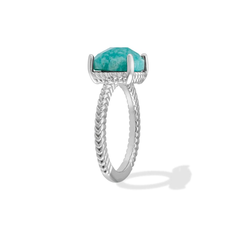 Amazonite Chevron Textured Band Ring in Sterling Silver – Image 3 of 4