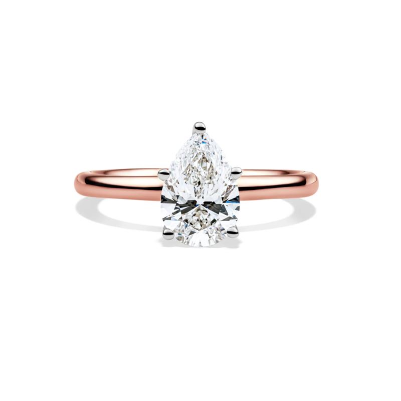 Lab Grown Diamond Pear-Shaped Solitaire Engagement Ring in 14K Rose Gold &#40;1 1/2 ct.&#41; – Image 1 of 4