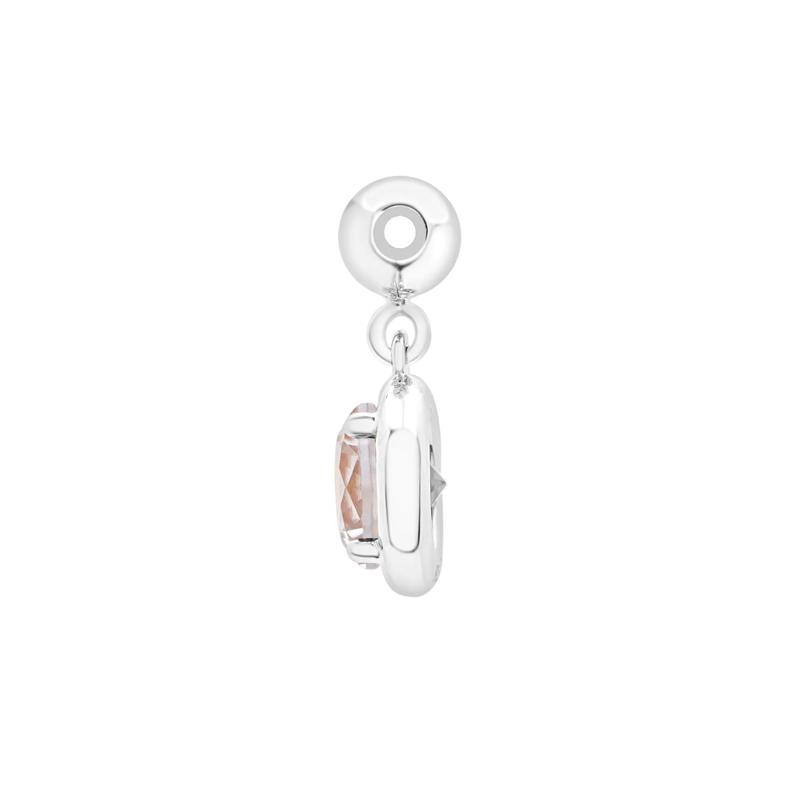 Lab-Created White Sapphire Birthstone Bead Charm in Sterling Silver – Image 2 of 3