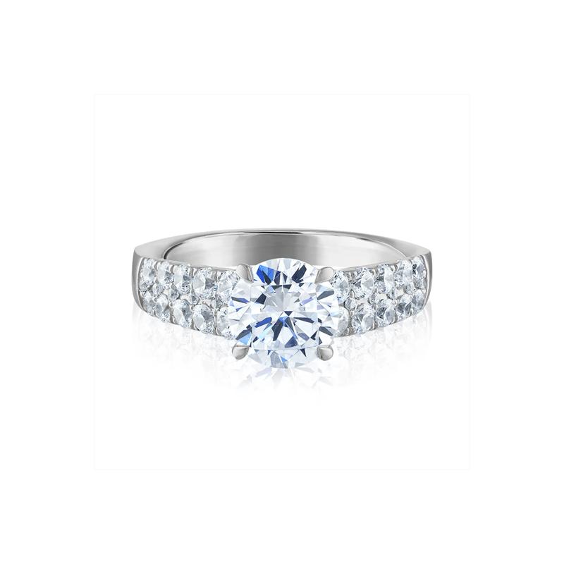 1 ct. tw. Lab Grown Diamond Semi-Mount Engagement Ring in 14K White Gold &#40;Setting Only&#41; – Image 1 of 6