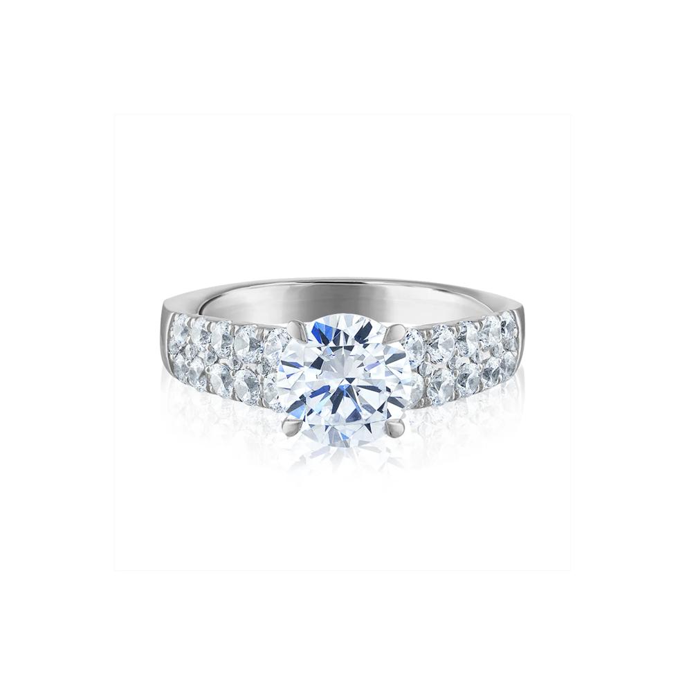 1 ct. tw. Lab Grown Diamond Semi-Mount Engagement Ring in 14K White Gold (Setting Only) – Image 1 of 6