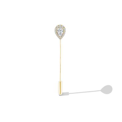 Men's Lab Grown Diamond Pear-Shaped Stick-Pin Brooch in Gold Vermeil (1 ct. tw.)
