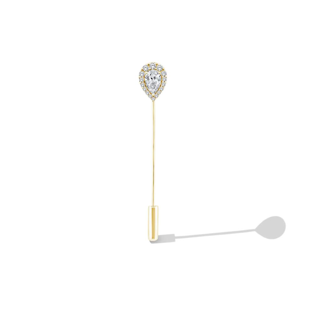 Men's Lab Grown Diamond Pear-Shaped Stick-Pin Brooch in Gold Vermeil (1 ct. tw.) – Image 1 of 2