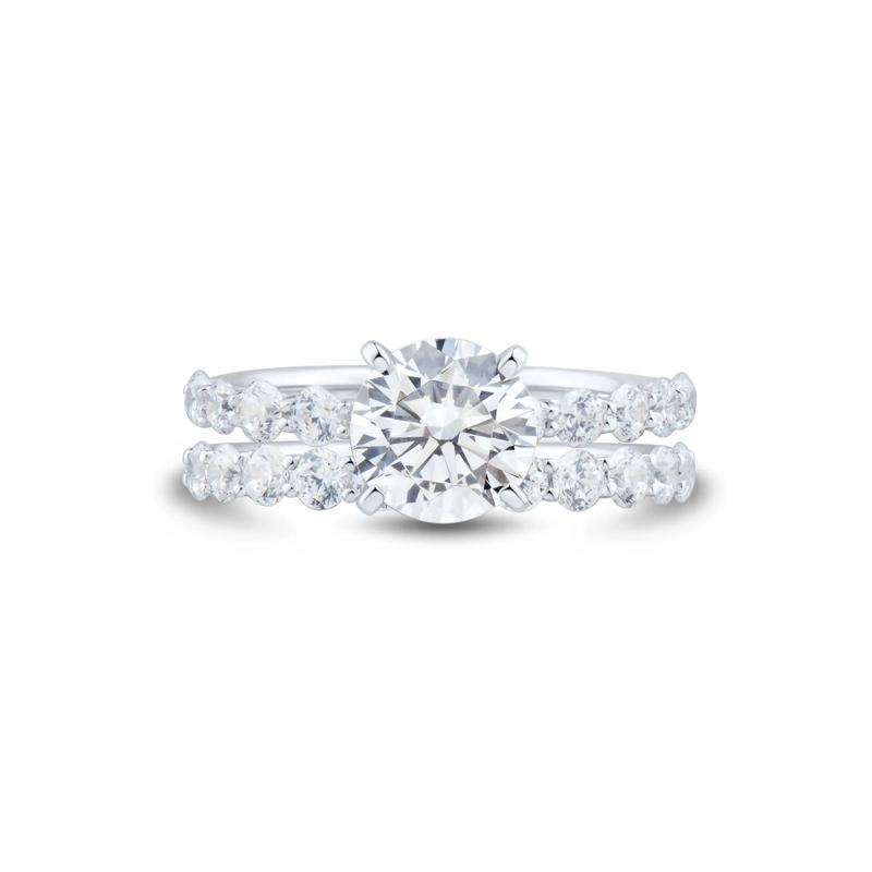 1 1/2 ct. tw. Round Lab Grown Diamond Semi-Mount Engagement Ring Set in Platinum &#40;Setting Only&#41; – Image 1 of 8