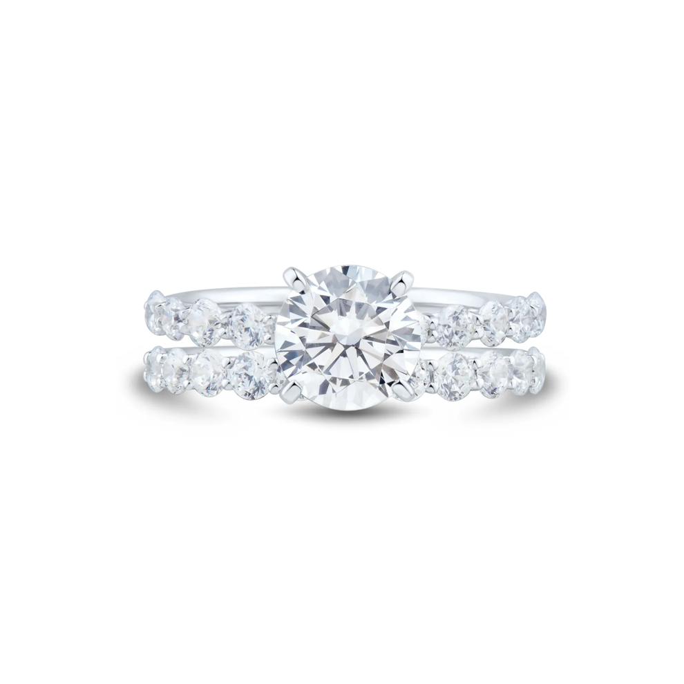 1 1/2 ct. tw. Round Lab Grown Diamond Semi-Mount Engagement Ring Set in Platinum (Setting Only) – Image 1 of 8