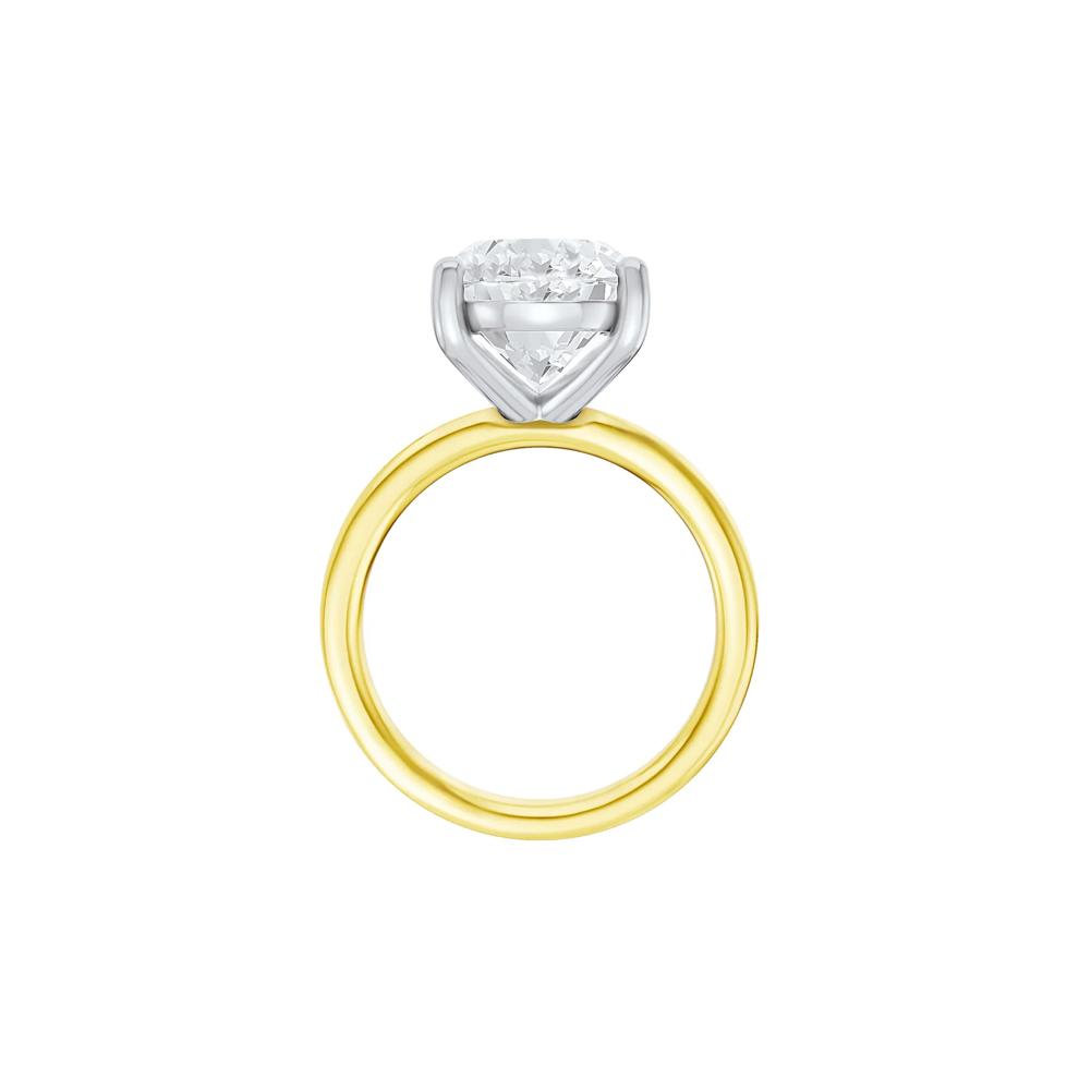 Lab Grown Diamond Oval Solitaire Ring in 14K Yellow &amp; White Gold (9 ct.) – Image 2 of 5