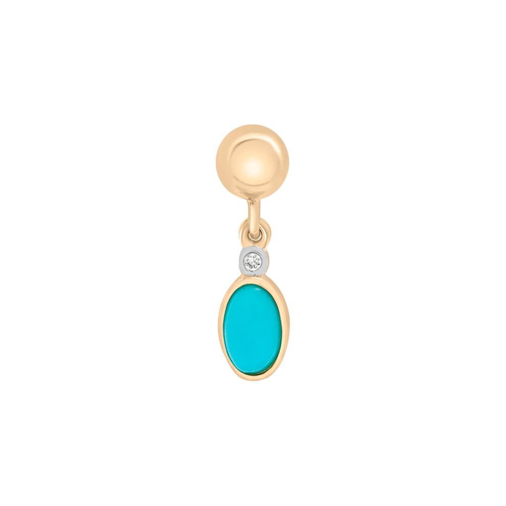 Turquoise Bezel Bead Charm in Vermeil – Image 1 of 3